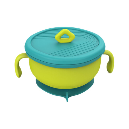 Baby straw bowl with soup and snack container