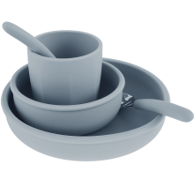 Wekvgz kids silicone dinnerware set 5 pcs gray blue