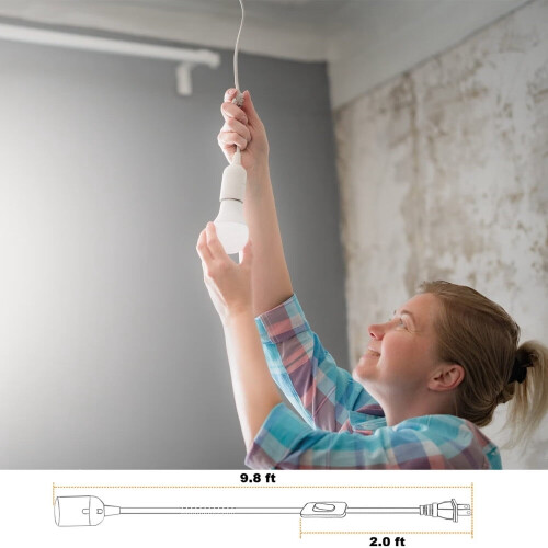 Retro Hanging Light Kit E26/E27 Pendant Lamp 2-Pack White 1