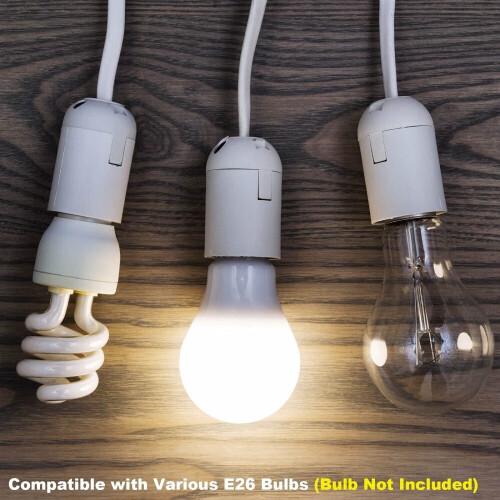 Retro Hanging Light Kit E26/E27 Pendant Lamp 2-Pack White 2
