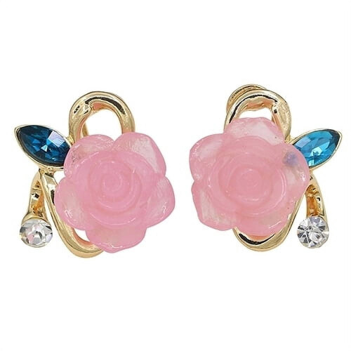 Strass-Rosen-Ohrstecker für Damen