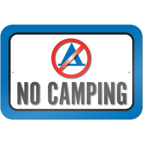 No Camping Sign Outdoor Warning 1 Piece