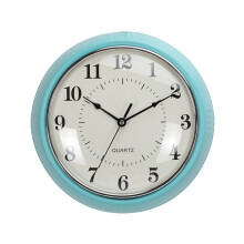 Ionze retro round turquoise metal wall clock light blue