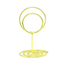 Metal seat number clip for wedding notes and menus, gold