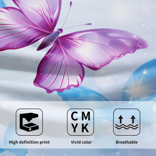 Butterfly Hand Towels Purple Blue 2 Pack 2