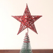 Étoile métallique décorative pour sapin de Noël avec finition pailletée