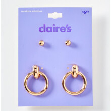 Set van 2 gouden oorknopjes voor vrouwen en meisjes
