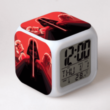 Digitális ébresztőóra gyerekeknek - Star Wars minta, 7 színű LED