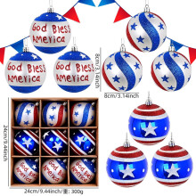 4th of July Ball Ornament Red White Blue 3.14 inch