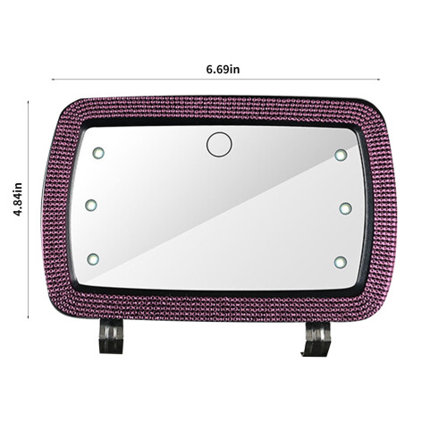 Rechargeable Car Visor Mirror with 3 Light Modes Clip-On 2