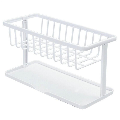 Kitchen sink sponge and dish cloth organizer rack