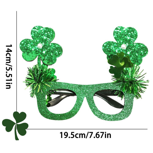 St. Patrick's Day glasses frames with shamrock design green 1