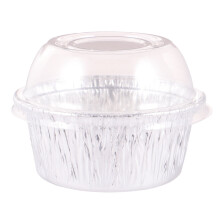 Tin Foil Bowls Heat-Resistant with Plastic Lid 20 pcs 130 mL