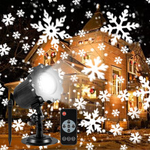 Weihnachtsschneeflockenprojektor für den Außenbereich mit LED-Beleuchtung, Fernbedienung und Timer