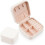 Leather Jewelry Box Portable Mini Ring Organizer White 1