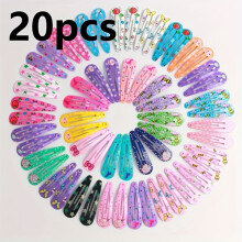 20 stuks kleurrijke bedrukte haarclips - perfect lente- en zomercadeau voor kleine meisjes