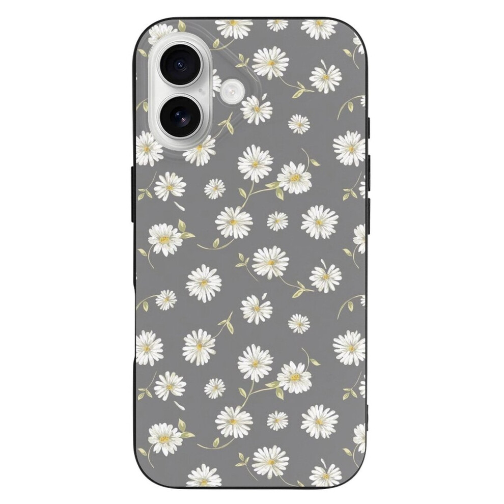 Floral Tpu Iphone 16 Case Â Slim, Shockproof, Black 393040725416