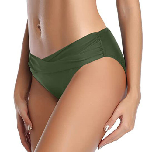 Women's Twist Front Cheeky Bikini Bottoms Ruched 2
