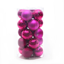 Hot Pink Christmas Balls Ornaments 24 pcs 1.57 inch