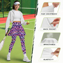 Damska spódnica do jogi w panterkę, poliester, spandex3XL