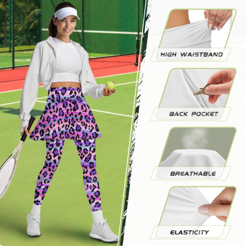 Kvinder leopardprint Yoga Skort Polyester Spandex3XL