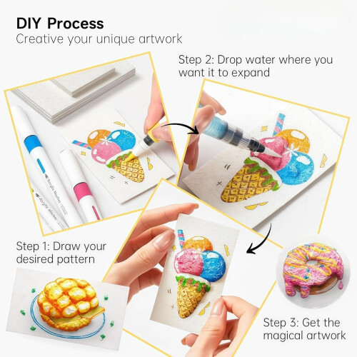 Magic Foam Texture Painting Kit 3D Puffy Paint Canvas 1
