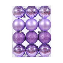 Christmas Tree Ornament Pendant 24PCS Purple 6cm