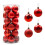Christmas Tree Ornaments Plastic Red 24PCS 1