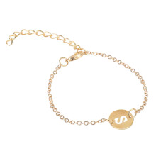 Initial Bracelet for Women 18K Gold Plated Stainless Steel