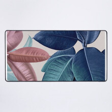 Blush and Blue Leaves -pöytämatto