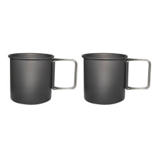 Caneca de camping com alça dobrável, 300ml, 2 unidades.