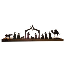 Kerststal van metaal voor binnen, 33 x 8,3 cm