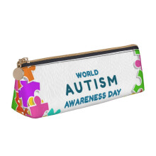 Pennfodral med autismmedvetenhet i läder med dragkedja, 1 st