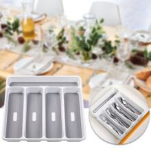 Bandeja organizadora de cubiertos para cocina con 5 compartimentos