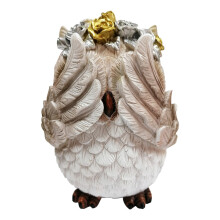 Statue de hibou décorative abstraite en résine, 14 cm