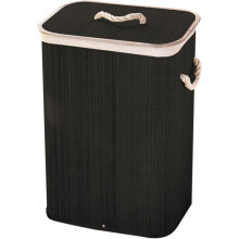 Bamboo laundry basket foldable with removable lid and liner