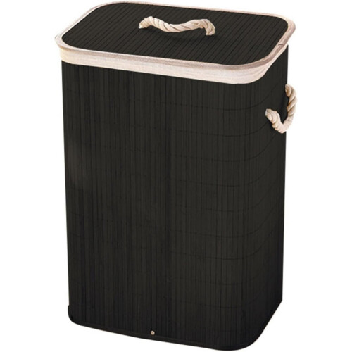 Bamboo laundry basket foldable with removable lid and liner