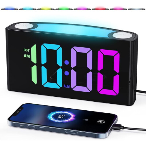 Vibrating Alarm Clock with Bed Shaker for Heavy Sleepers,
