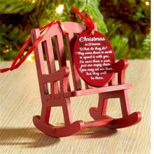 Christmas memorial ornament red wooden rocking chair 1 piece