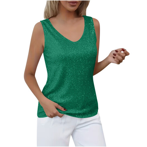 Women's V-Neck Sequin Blouse 1
