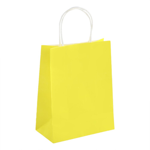 Sac cadeau en papier kraft jaune (4 pièces)