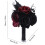 DAMAI Bouquet da sposa gotico Rose nere artificiali Teschio 2