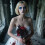 DAMAI Bouquet da sposa gotico Rose nere artificiali Teschio 3