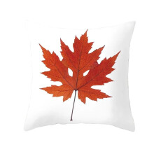 Cotton Linen Pillow Case Maple Leaf Print 45x45cm