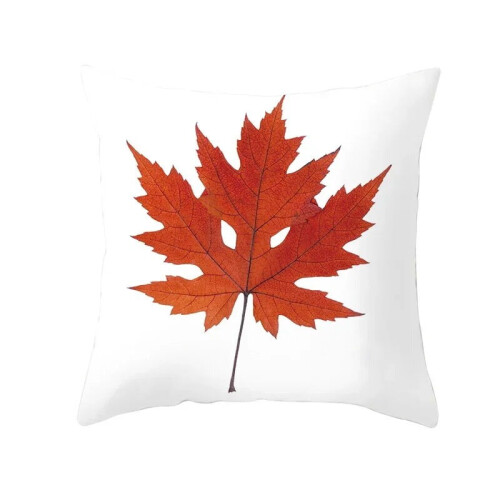 Cotton Linen Pillow Case Maple Leaf Print 45x45cm