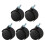 5pcs 6mm Threaded Stem 40mm Dual Wheel Rotatable Caster Black 1