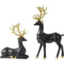 Christmas reindeer ornament resin black 2 pcs
