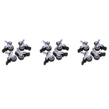 12Pcs Small Casters 1 Inch M8X15mm Tpe Silent Wheels with Brake Universal Casters Wheel