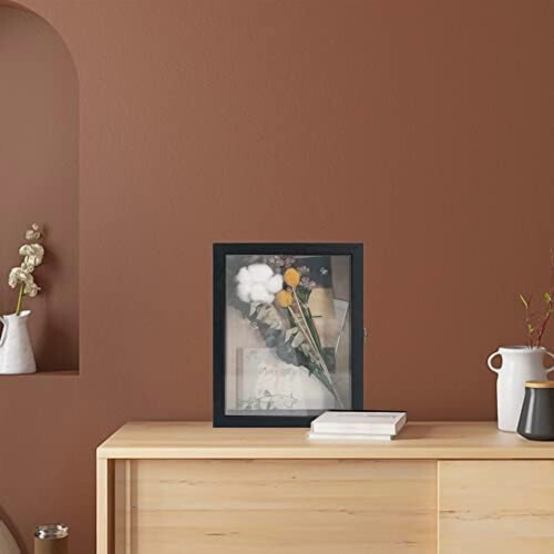 Shadow Box Frame Rustic Black 8x10 with Linen Back and 2