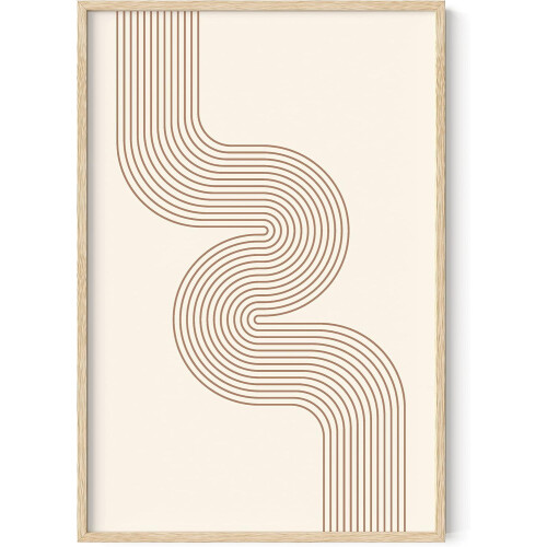 Arte de linha decorativa para parede, estilo moderno de meados do século XX, 61 x 91 cm (24 x 36 polegadas